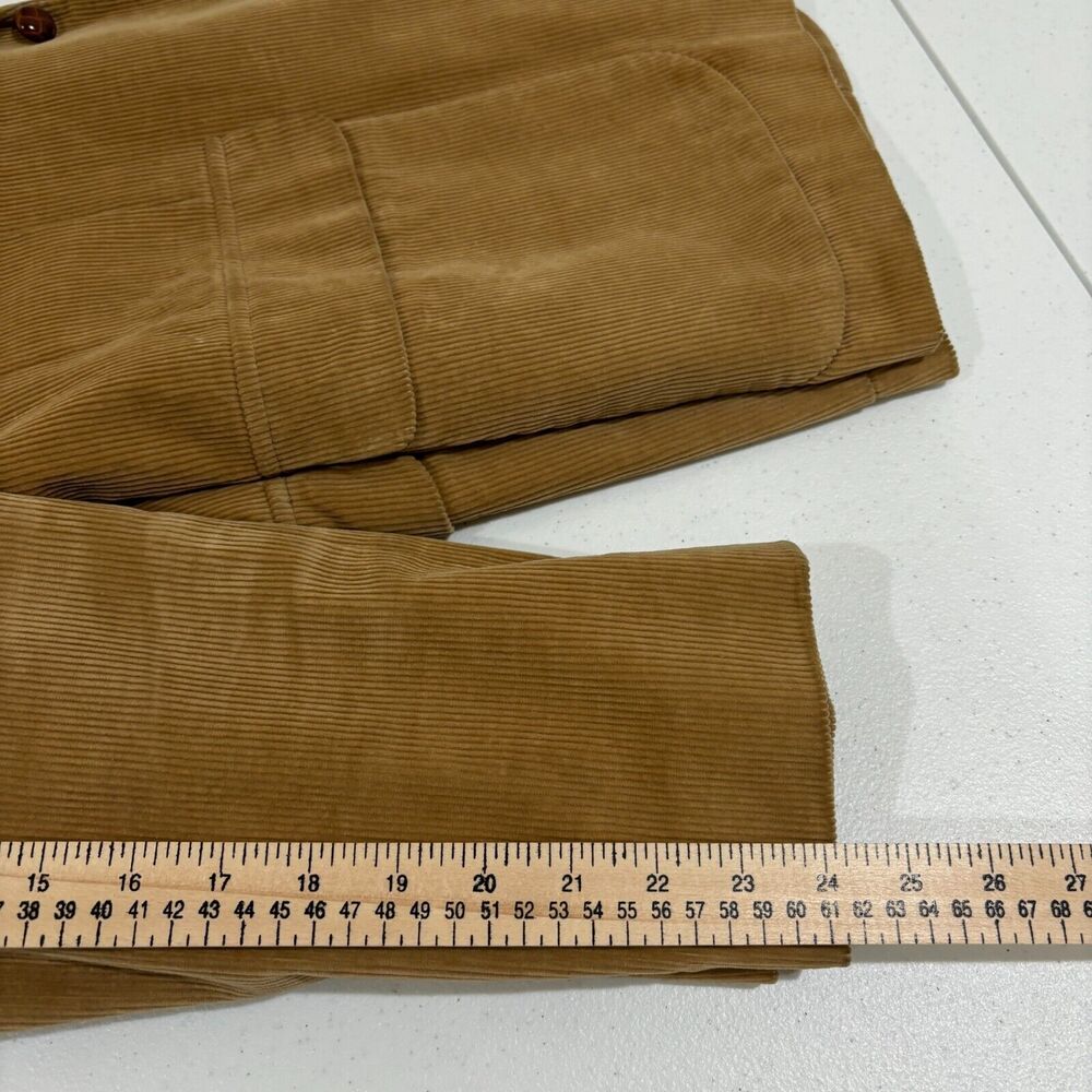 VTG Joe Namath Corduroy Blazer Men 42R 2-Button Camel Tan Classic Retro Academia - Picture 13 of 14